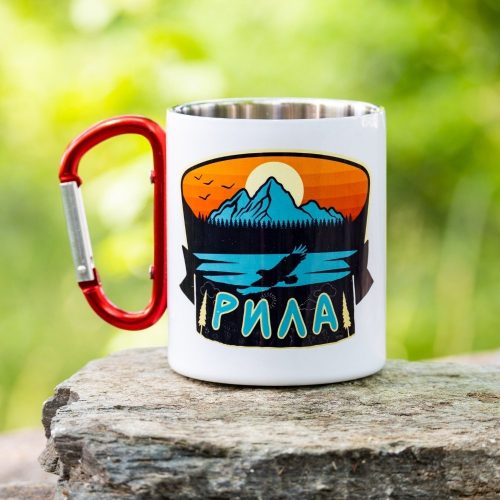 kanche-s-karabiner-za-planinari-podarak-rila Rila mountain mug with eagle design