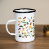 metalno-golyamo-kanche-za-planina Metal enamel mug with colorful illustrations of Bulgarian mountains – Vitosha, Rila, Pirin, and Stara Planina