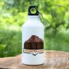 termo-butilka-za-planina-metalna-vrachanski-balkan White aluminum water bottle (400ml) with a carabiner and an illustration of Vratsa Balkan mountain.