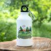 Lightweight 400ml aluminum bottle featuring a scenic illustration of Strandzha Mountain, ideal for hiking and daily use.