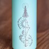 malyk-termos-za-chanta Close-up of laser-engraved “Find balance” nature design on a mint green mini thermos.