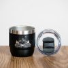 mini-termo-chasha-za-kafe Black mini insulated coffee cup with laser engraving and magnetic removable lid.