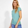 Women's mint green organic cotton t-shirt 175 g/m² premium quality made from 100% organic cotton for custom printing branding and sustainable fashion