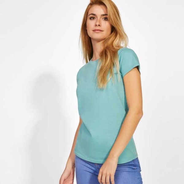 Women's mint green organic cotton t-shirt 175 g/m² premium quality made from 100% organic cotton for custom printing branding and sustainable fashion