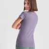 Women's lavender organic cotton t-shirt back view 175 g/m² premium quality made from 100% organic cotton for custom printing branding and sustainable fashion