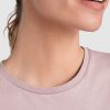 Women's organic cotton t-shirt neckline detail in lavender color 175 g/m² premium quality fabric made from 100% organic cotton