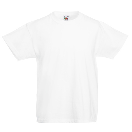 Kids white cotton t-shirt for custom printing, embroidery and promotional branding, 145 g/m²