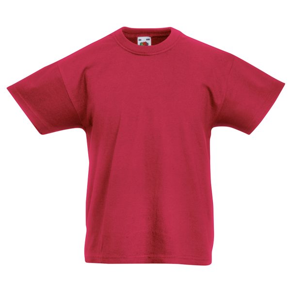 Kids brick red cotton t-shirt for custom printing, embroidery and promotional branding, 145 g/m²