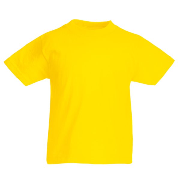 Kids yellow cotton t-shirt for custom printing, embroidery and promotional branding, 145 g/m²