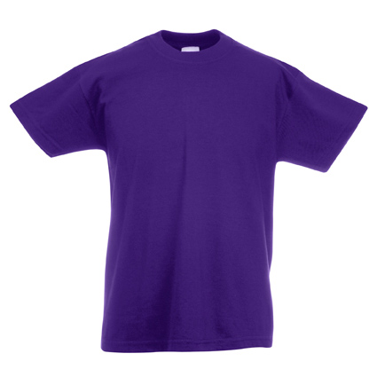 Kids purple cotton t-shirt for custom printing, embroidery and promotional branding, 145 g/m²