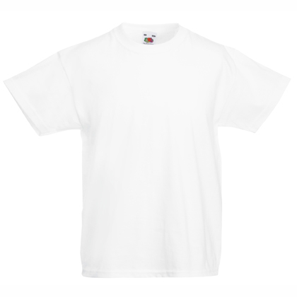 Kids white cotton t-shirt for custom printing, embroidery and promotional branding, 165 g/m²
