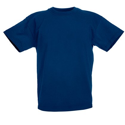 Kids navy blue cotton t-shirt for custom printing, embroidery and promotional branding, 165 g/m²