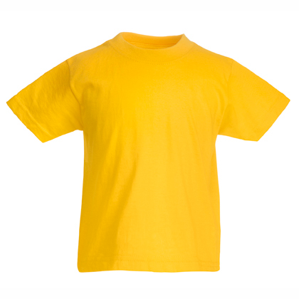 Kids sunflower yellow cotton t-shirt for custom printing, embroidery and promotional branding, 165 g/m²