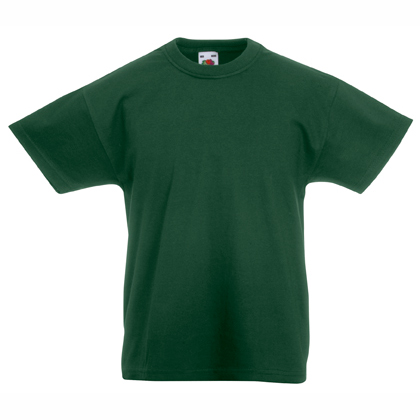 Kids bottle green cotton t-shirt for custom printing, embroidery and promotional branding, 165 g/m²