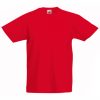 Kids red cotton t-shirt for custom printing, embroidery and promotional branding, 165 g/m²