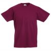 Kids burgundy cotton t-shirt for custom printing, embroidery and promotional branding, 165 g/m²