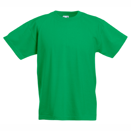 Kids kelly green cotton t-shirt for custom printing, embroidery and promotional branding, 165 g/m²