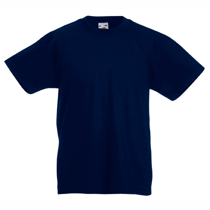 Kids deep navy cotton t-shirt for custom printing, embroidery and promotional branding, 165 g/m²
