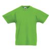 Kids lime green cotton t-shirt for custom printing, embroidery and promotional branding, 165 g/m²