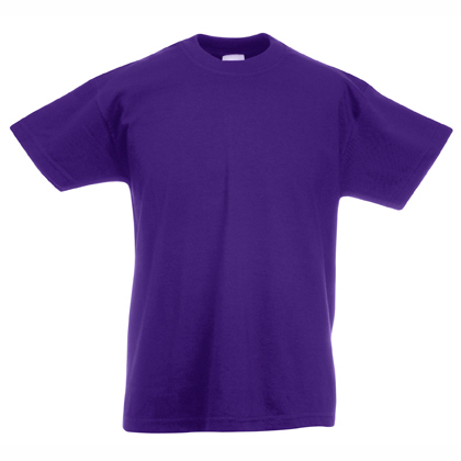 Kids purple cotton t-shirt for custom printing, embroidery and promotional branding, 165 g/m²