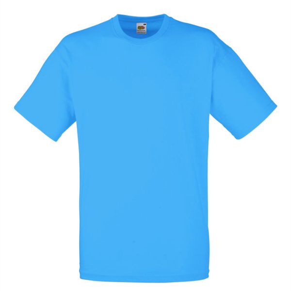 Heavy cotton azure blue t-shirt for custom printing, embroidery and corporate branding, 165 g/m²