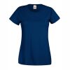 Women's navy blue cotton t-shirt with fitted silhouette for custom printing, embroidery and promotional branding, 165 g/m²