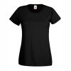 Women's black cotton t-shirt with fitted silhouette for custom printing, embroidery and promotional branding, 165 g/m²