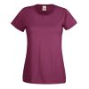 Women's burgundy cotton t-shirt with fitted silhouette for custom printing, embroidery and promotional branding, 165 g/m²