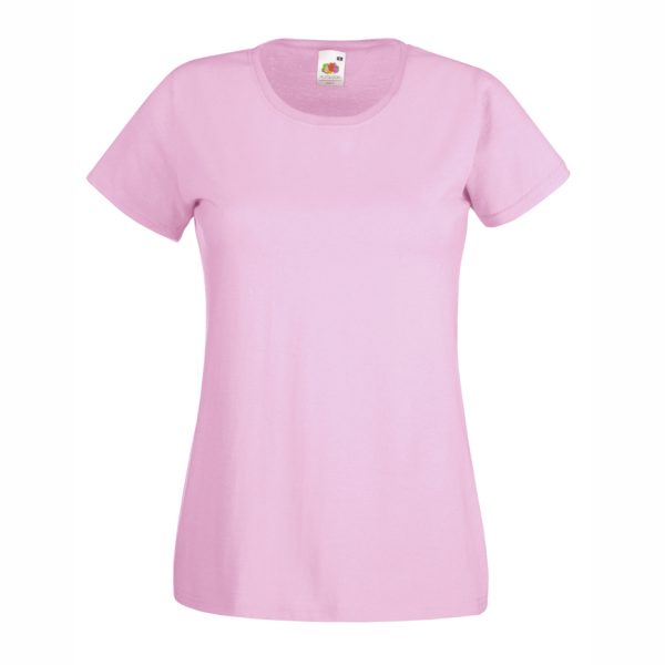 Women's light pink cotton t-shirt with fitted silhouette for custom printing, embroidery and promotional branding, 165 g/m²