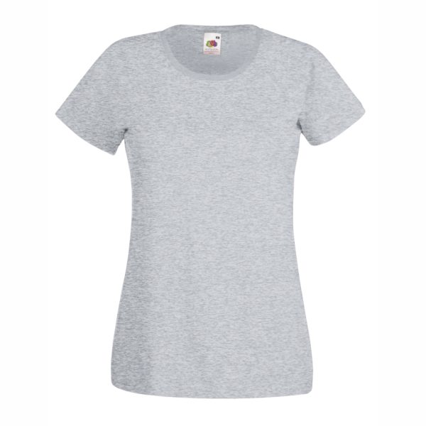 Women's heather grey cotton t-shirt with fitted silhouette for custom printing, embroidery and promotional branding, 165 g/m²