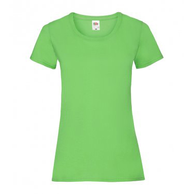 Women's lime green cotton t-shirt with fitted silhouette for custom printing, embroidery and promotional branding, 165 g/m²