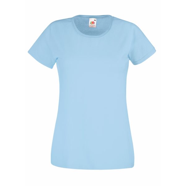 Women's sky blue cotton t-shirt with fitted silhouette for custom printing, embroidery and promotional branding, 165 g/m²