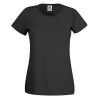 Women's premium black cotton t-shirt with fitted silhouette for custom printing, embroidery and corporate branding