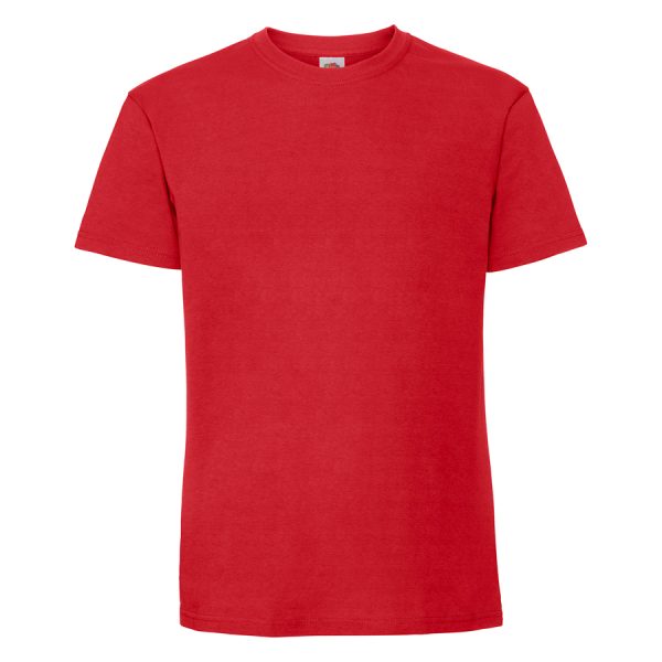 premium-chervena-teniska-195g-za-pechat-i-brandirane Premium heavyweight red cotton t-shirt for custom printing, embroidery and corporate branding, 195 g/m²