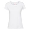 Women's white cotton t-shirt with fitted silhouette for custom printing, embroidery and promotional branding, 195 g/m²