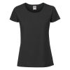 Women's black cotton t-shirt with fitted silhouette for custom printing, embroidery and promotional branding, 195 g/m²