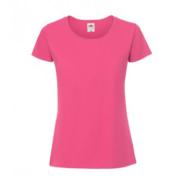 Women's fuchsia cotton t-shirt with fitted silhouette for custom printing, embroidery and promotional branding, 195 g/m²