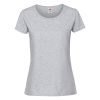 Women's heather grey cotton t-shirt with fitted silhouette for custom printing, embroidery and promotional branding, 195 g/m²