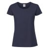 Women's deep navy cotton t-shirt with fitted silhouette for custom printing, embroidery and promotional branding, 195 g/m²