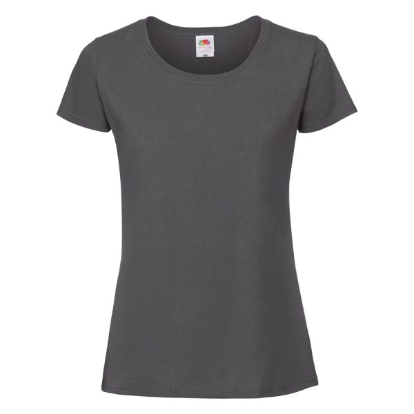 Women's light graphite cotton t-shirt with fitted silhouette for custom printing, embroidery and promotional branding, 195 g/m²