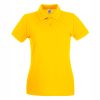 damska-zhalta-polo-teniska-100-pamuk-za-brandirane Women's sunflower yellow 100% cotton polo shirt for corporate workwear, branding, embroidery, DTF printing and promotional campaigns.