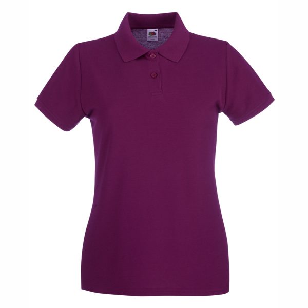damska-bordo-polo-teniska-100-pamuk-za-brandirane Women's burgundy 100% cotton polo shirt for corporate workwear, branding, embroidery, DTF printing and promotional campaigns.