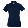 damska-deep-navy-polo-teniska-100-pamuk-za-brandirane Women's Deep Navy 100% cotton polo shirt for corporate workwear, branding, embroidery, DTF printing and promotional clothing.