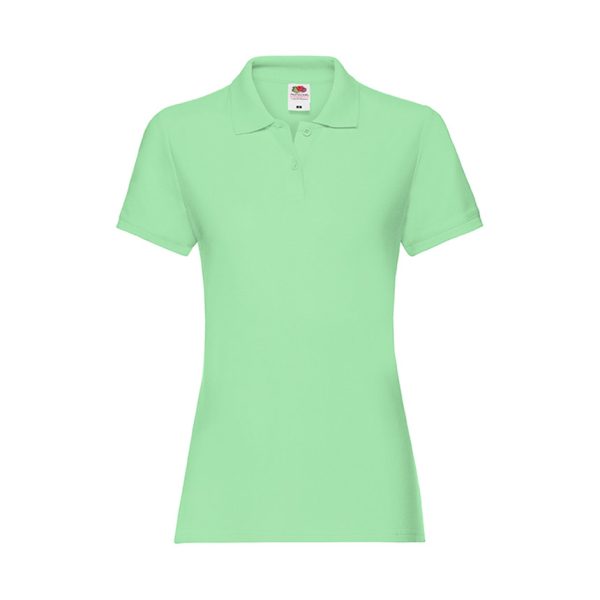 damska-neo-mint-polo-teniska-100-pamuk-za-brandirane Women's Neo Mint 100% cotton polo shirt for corporate workwear, branding, embroidery, DTF printing and promotional clothing.