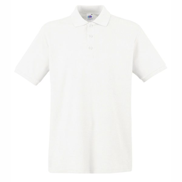 mazhka-byala-polo-teniska-100-pamuk Men's white cotton polo shirt made from 100% cotton budget polo suitable for workwear, promotional clothing and custom printing