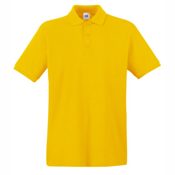 mazhka-slanchevo-zhalta-polo-teniska-100-pamuk Men's sunflower yellow cotton polo shirt made from 100% cotton budget polo suitable for promotional clothing, printing and workwear
