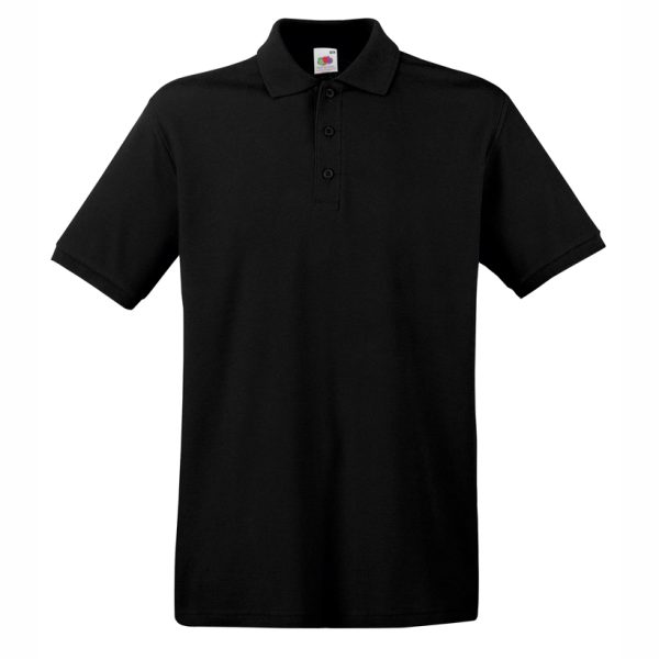 mazhka-cherna-polo-teniska-100-pamuk Men's black cotton polo shirt made from 100% cotton budget polo suitable for printing, workwear and promotional clothing