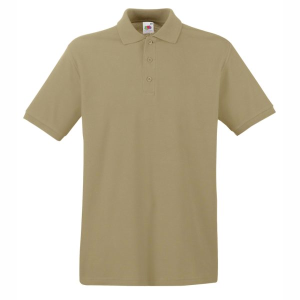 mazhka-khaki-polo-teniska-100-pamuk Men's khaki cotton polo shirt made from 100% cotton budget polo suitable for workwear, promotional clothing and custom printing