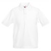 detska-byala-polo-teniska-s-yaka-60-pamuk-40-poliester Kids' white polo shirt with collar made from 60% cotton and 40% polyester for school uniforms, embroidery, custom printing and team apparel.