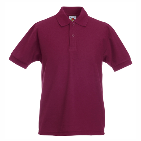 detska-burgundy-polo-teniska-s-yaka-60-pamuk-40-poliester Kids' Burgundy polo shirt with collar made from 60% cotton and 40% polyester for school uniforms, embroidery, custom printing and team apparel.